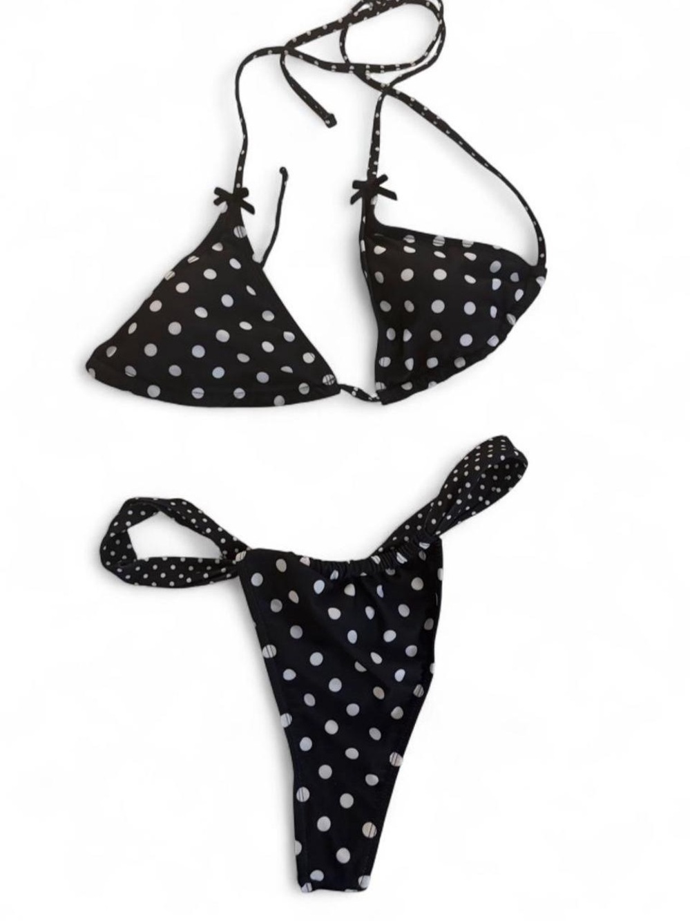 Black & White Polka Dot Triangle Bikini